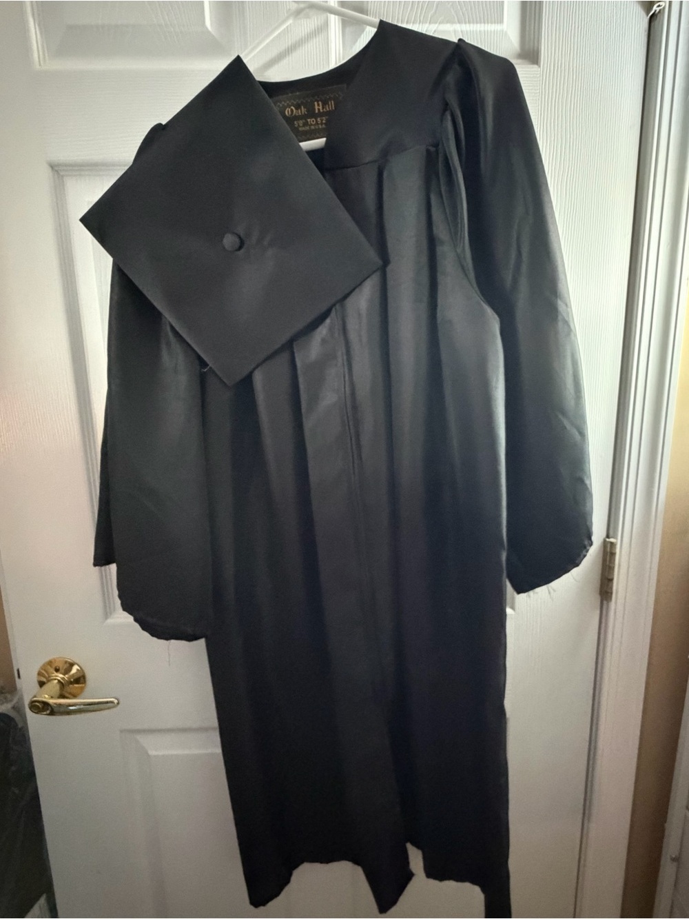 Black High School College University Graduation Cap and Gown - height 5'0 to 5'2